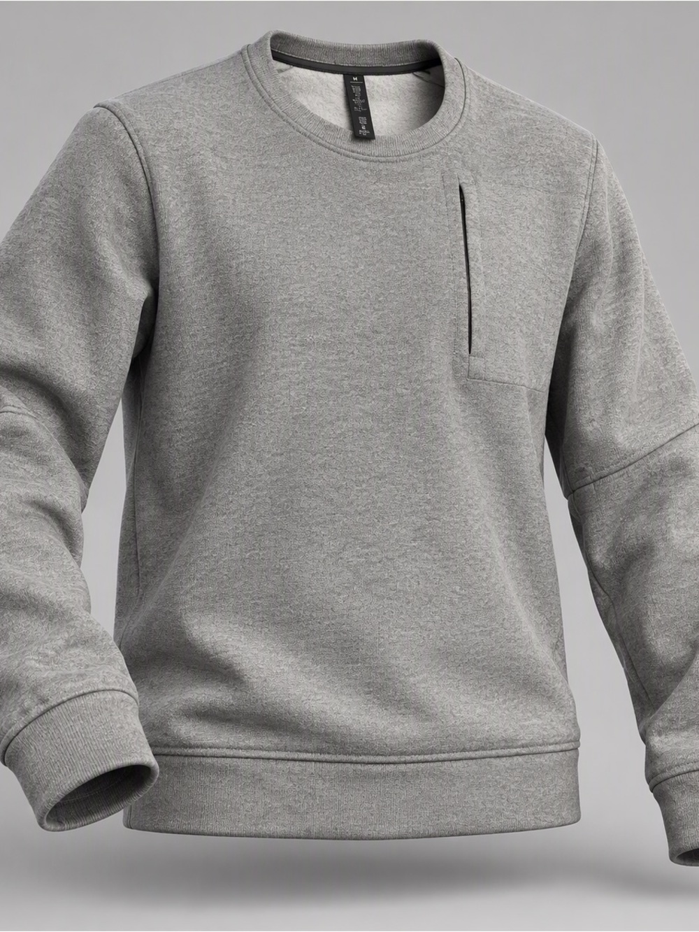 lululemon athletica Men's Light Gray Crewneck Sweater with Chest Pocket